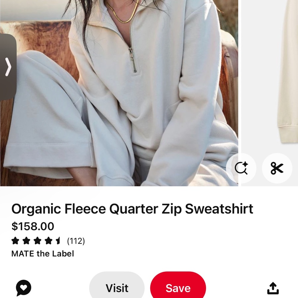 MATE the Label Cream Cozy Quarter Zip Sweater